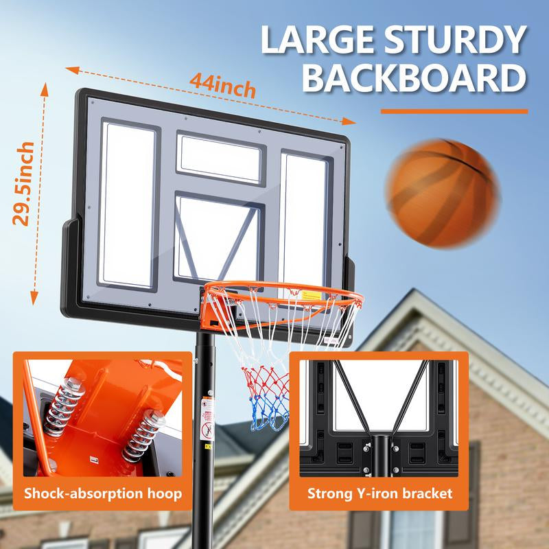 10FT Adjustable and Portable Basketball Hoop 