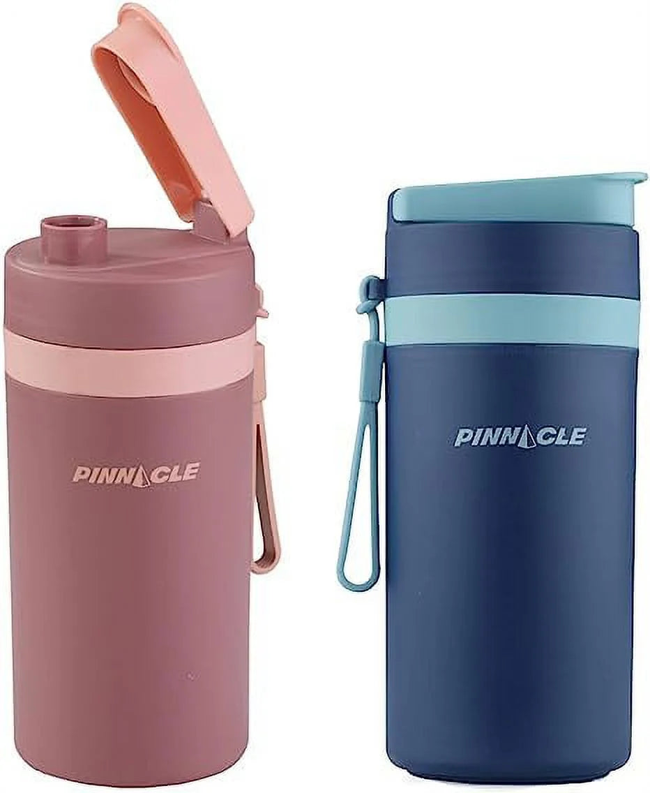 Thermo Water Bottle with Carrying Strap – 13.5Oz Stainless Steel Water Bottle